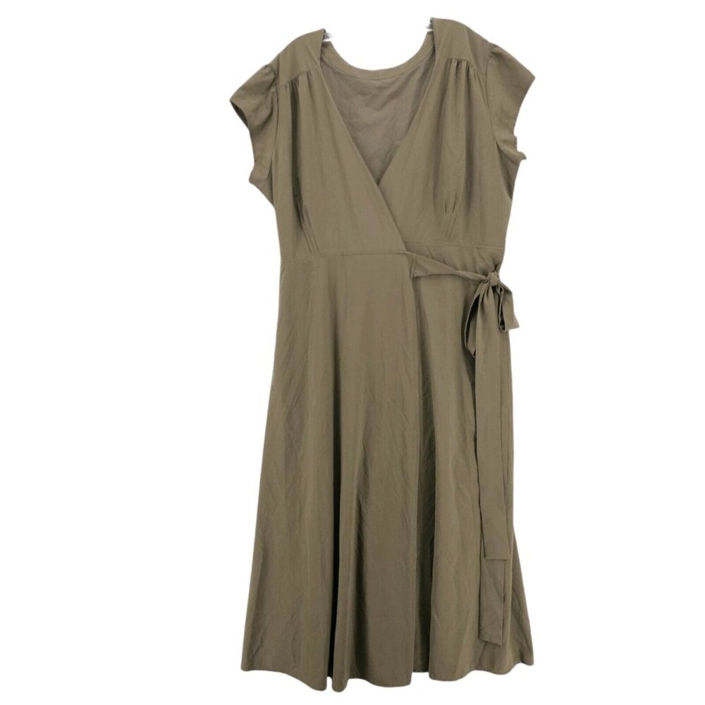 WAYRE Roma Reversible Wrap Dress Green/Brown EUC Size 3XL XXXL